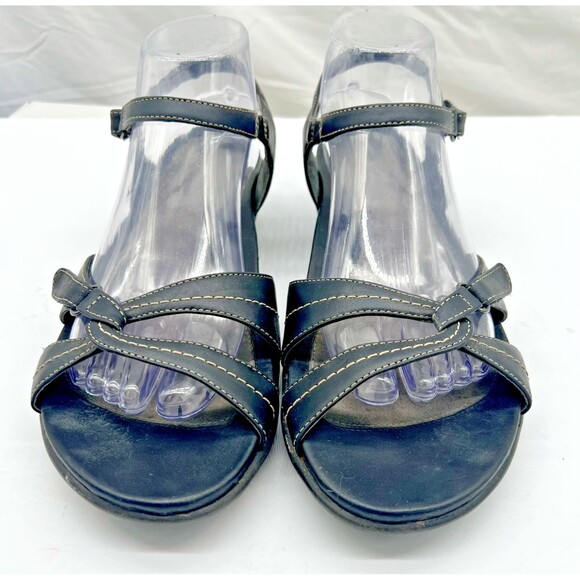 Dansko Sandals Ankle Strap Strappy Black Leather Open Toe Heel Size 41 - US 10.5 - Picture 2 of 16